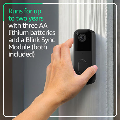 Video Doorbell (Newest Model) – Head-To-Toe HD View, Two-Year Battery Life, and Simple Setup. Sync Module Core Included – System (Black)