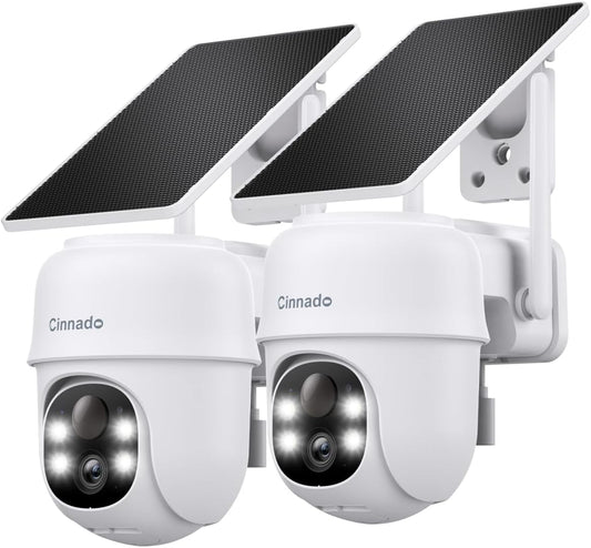 Solar powered security cameras (2 Pack)