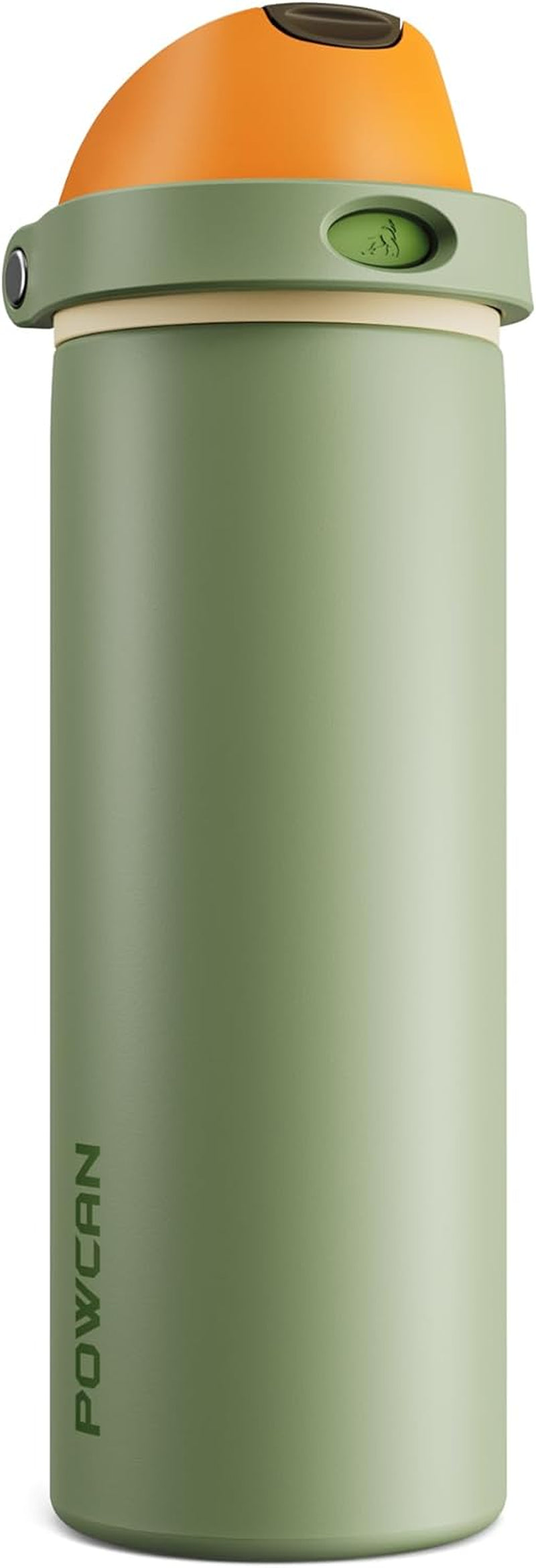 24 Oz Metal Sports Water Bottle: 2-In-1 Push-Button Spout & Quick-Flip Straw, Leakproof, Cold 24 Hrs, Fits Car Cup Holder, Insulated Bottle for Hiking, Camping, School, Travel Gift (Olive Cool)